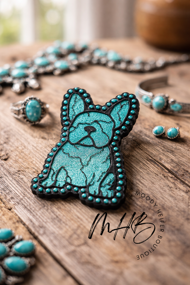 Crackle Turquoise Frenchie Freshie