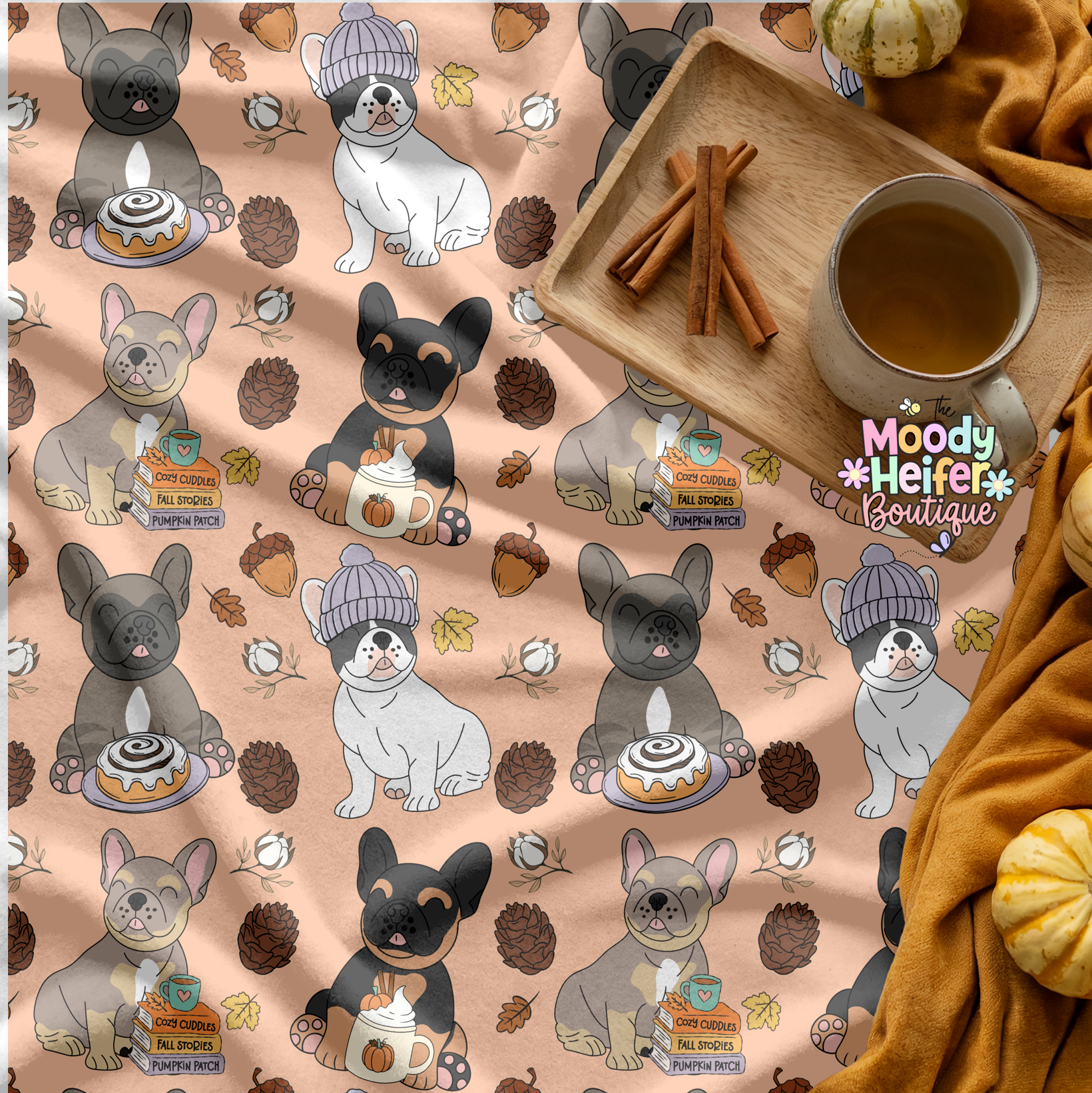It's a Cinnamon Fall Frenchie Plush Blanket
