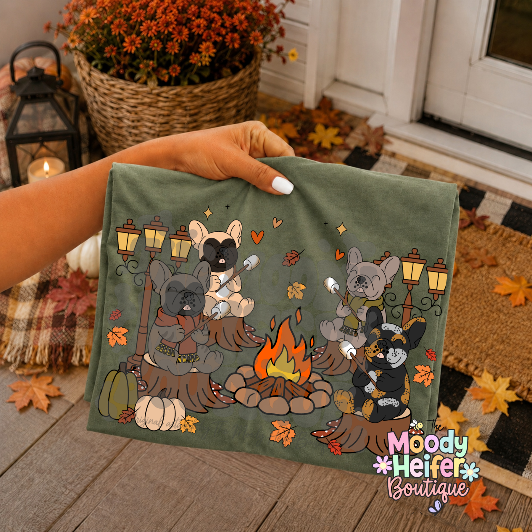Cozy Campfire Frenchie Comfort Colors Shirt