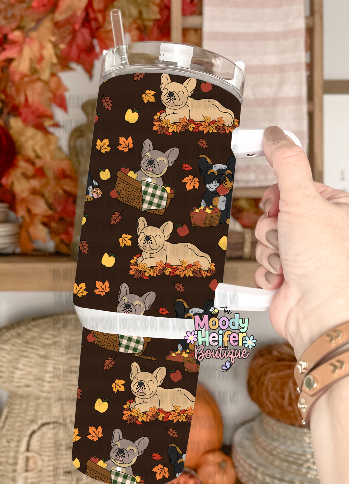 Lovin' Leaves Frenchie Tumbler