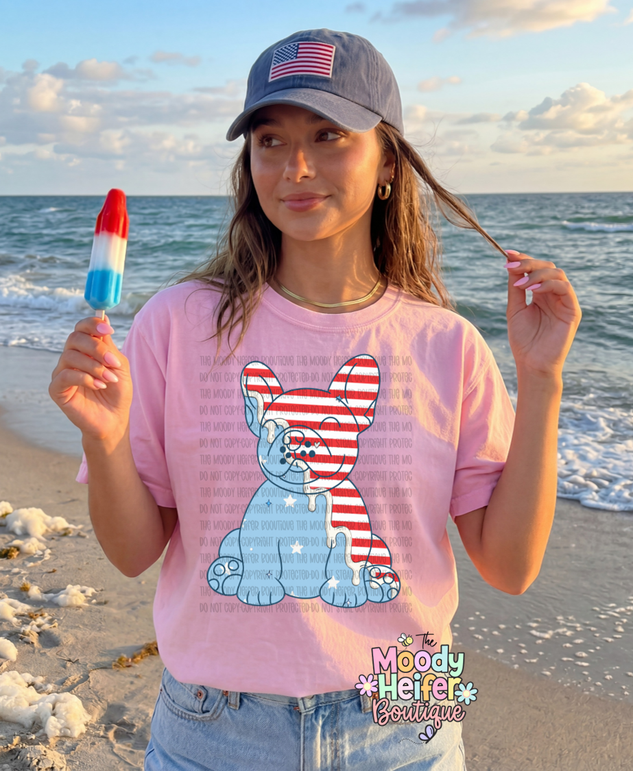 Pastel Stars -n- Stripes Frenchie Comfort Colors Shirt
