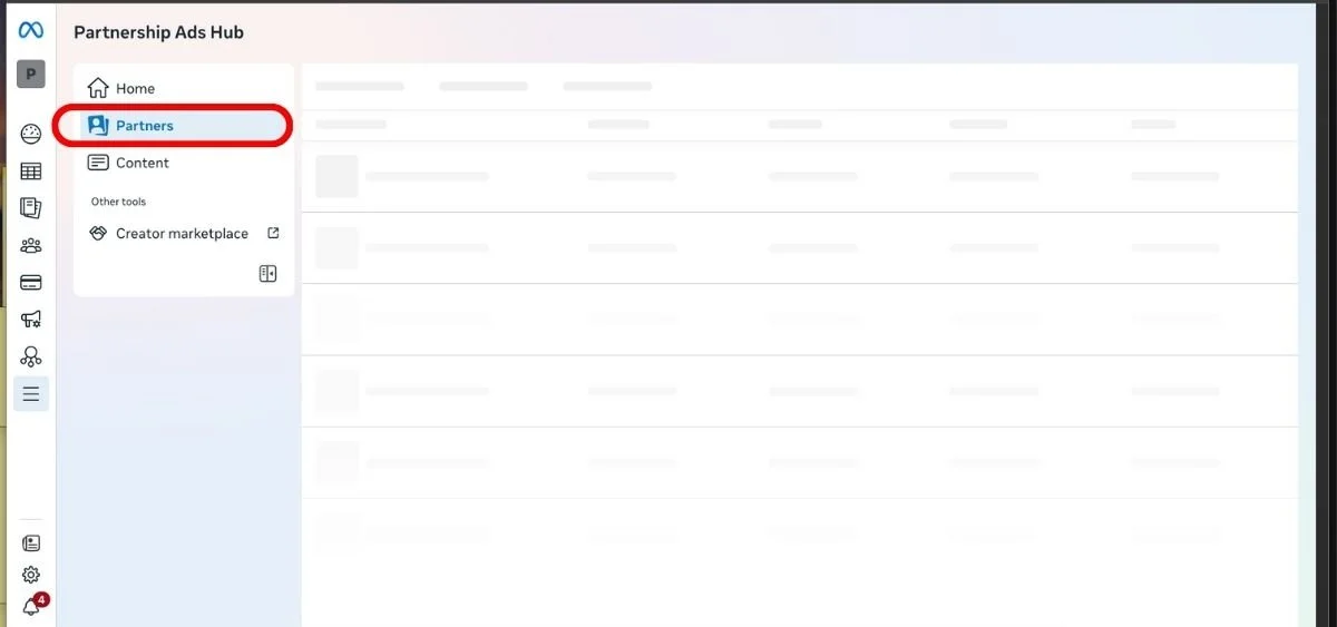 Step 2 - Partners tab