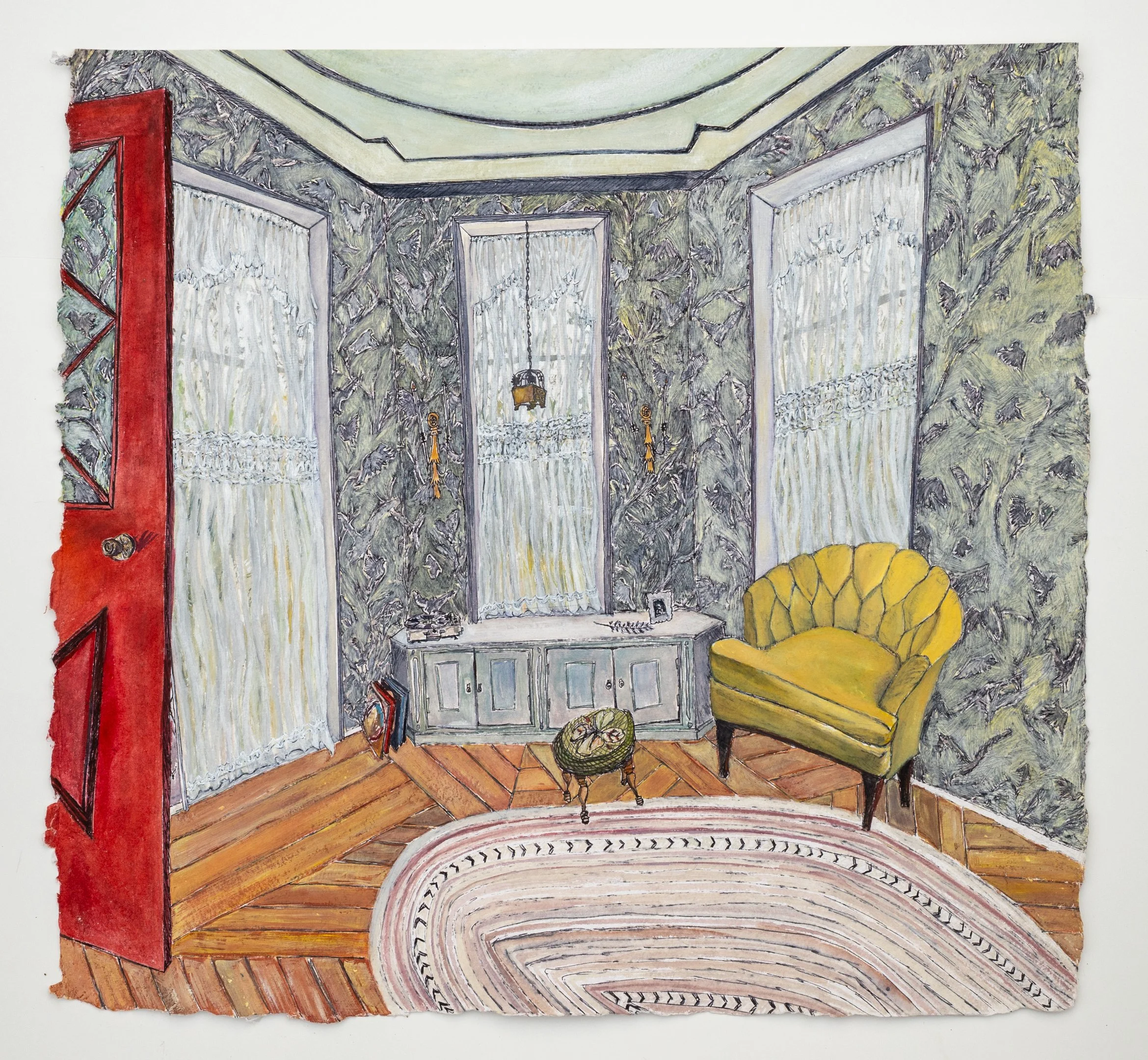 Canary Song
21.25" x 23", mixed media on paper