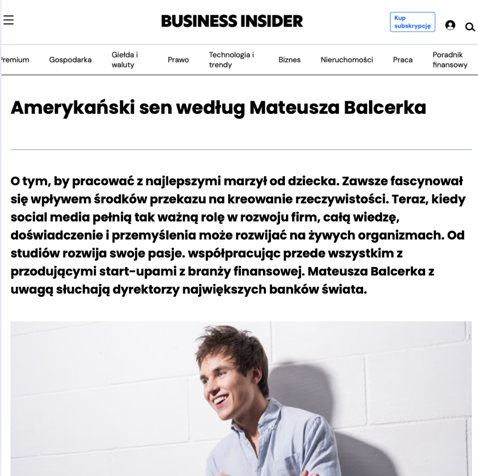 Business Insider - Mateusz Balcerek
