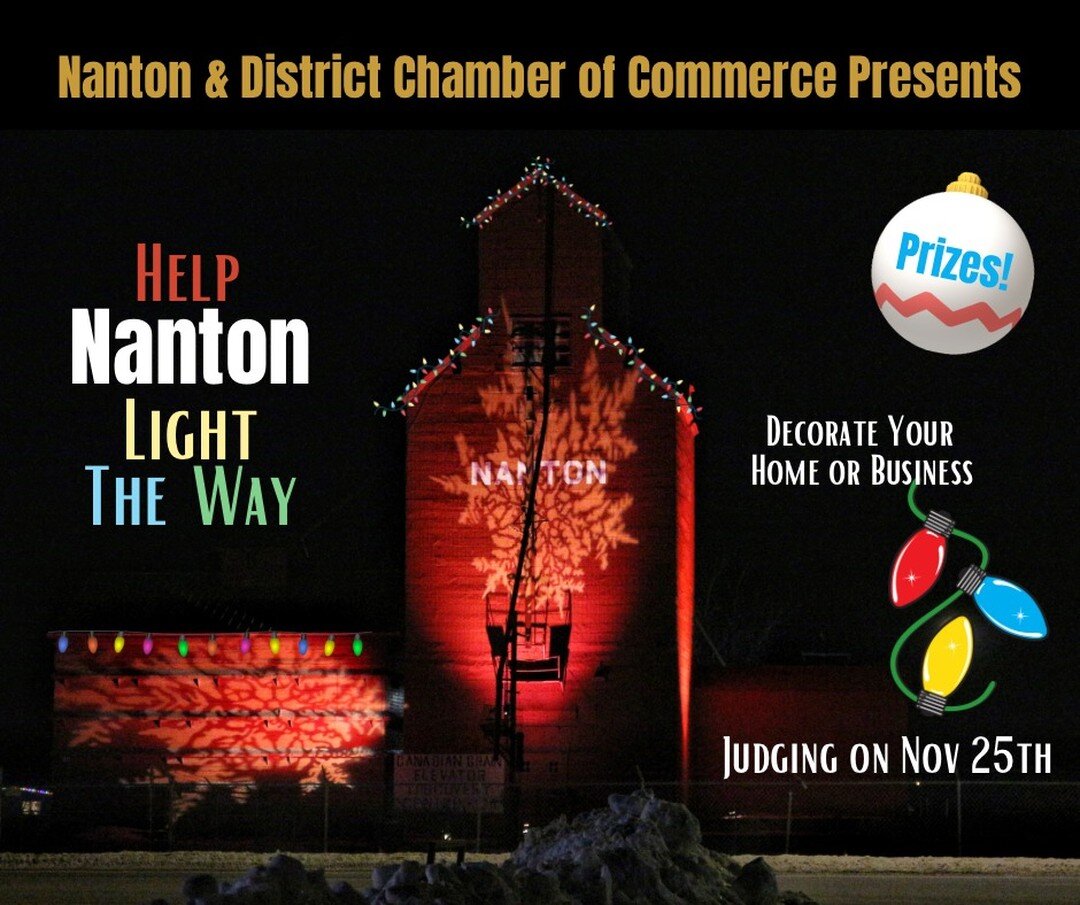 It's back....the always popular Nanton holiday lighting contest for residents and businesses! Judges will be out and about Saturday evening to decide the top 3 resident lighting holiday displays and the top business. Cash prizes for residents and a 2