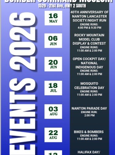 It's a frosty January day, a great time to visit Nanton and the world renowned Bomber Command Museum, open 10-4 Saturday and Sunday. They've also released their 2026 schedule of events, so mark your calendar for future visits. While you're here, go f