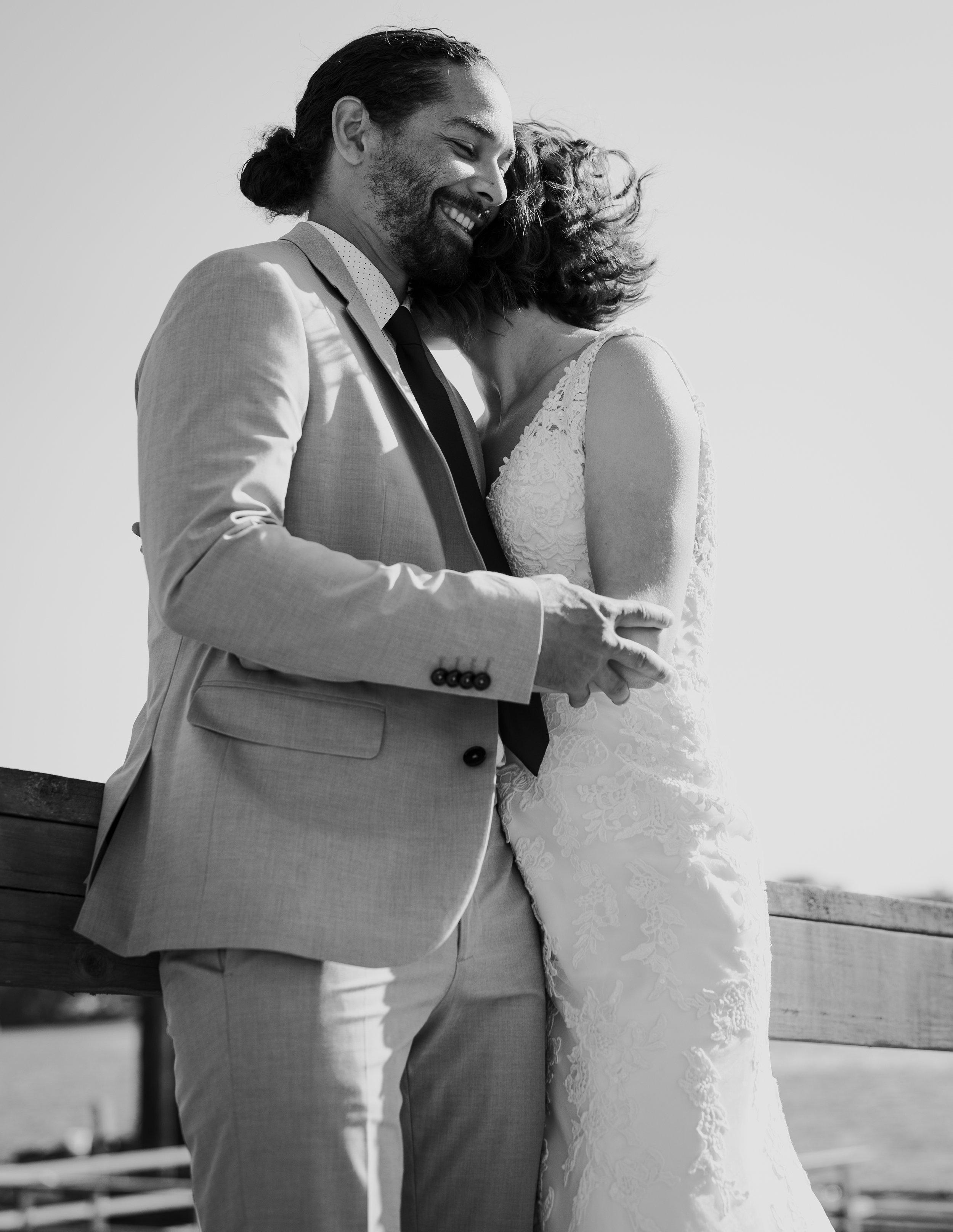 black and white wedding photo