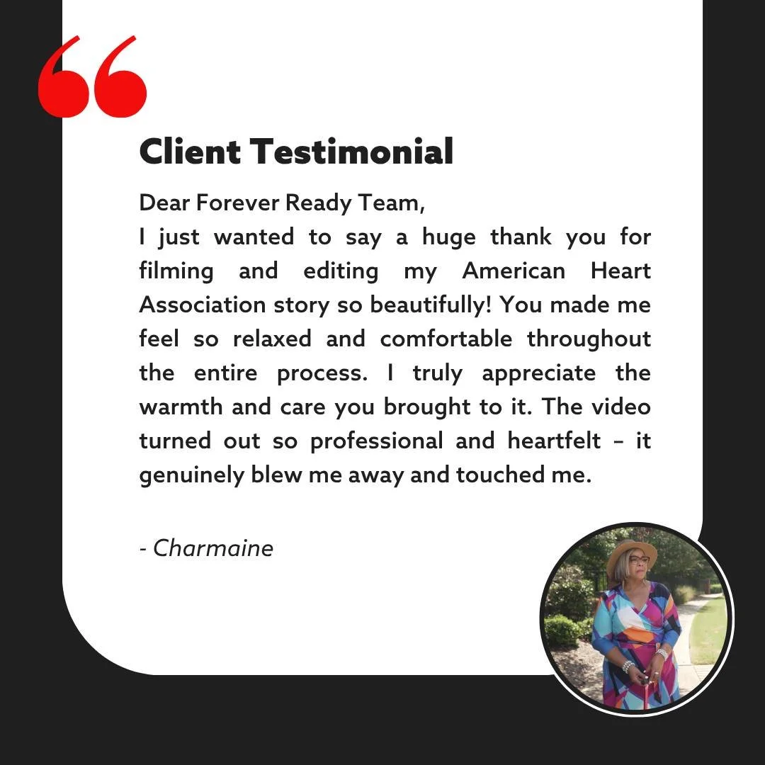 &ldquo;You made me feel so relaxed and comfortable&hellip;the video blew me away.&rdquo; ❤️🎥
ㅤ
Messages like this from our American Heart Association interviewee mean the world.
ㅤ
Because at the heart of every project is people&mdash;and that&rsquo;
