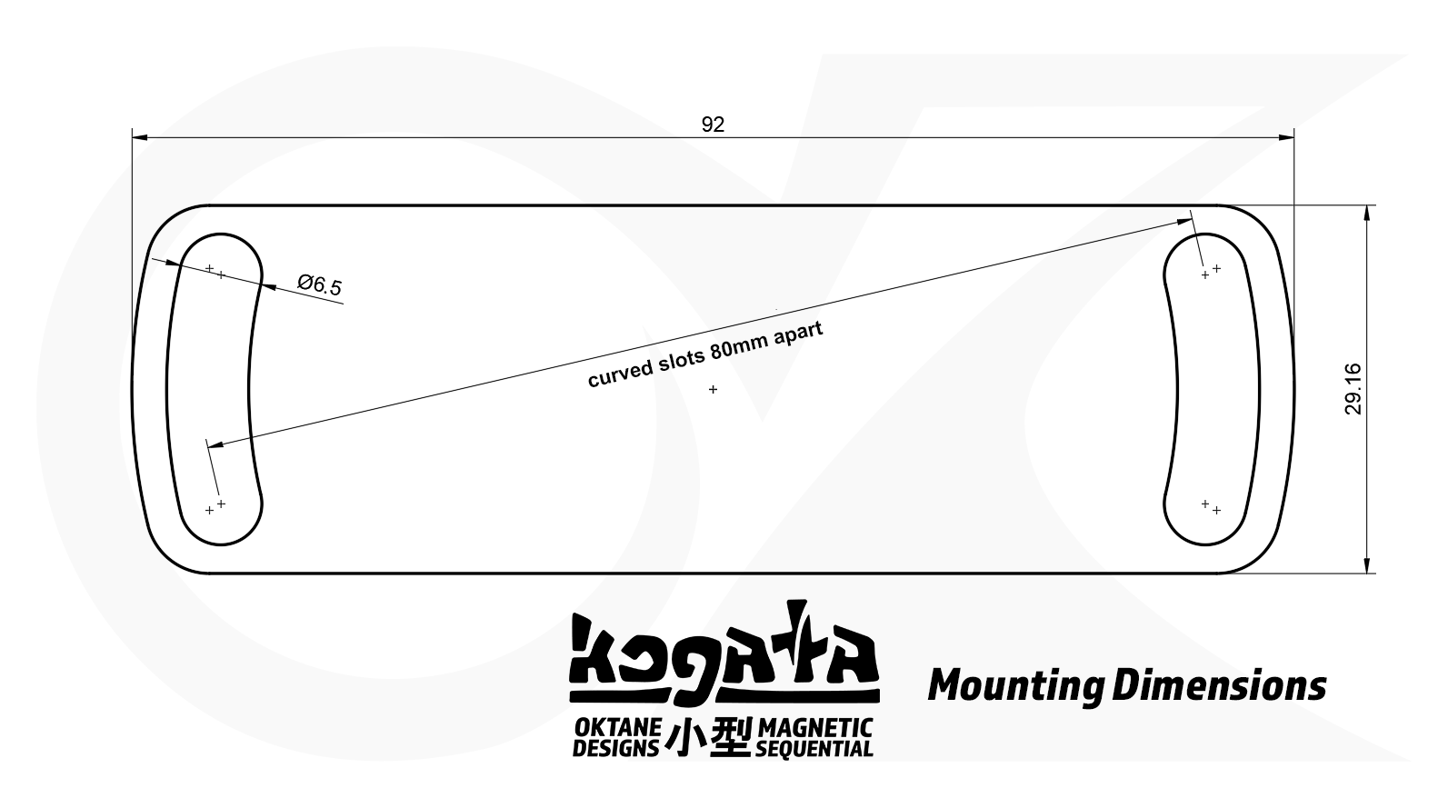 Kogata Shifter Mounting Dimensions