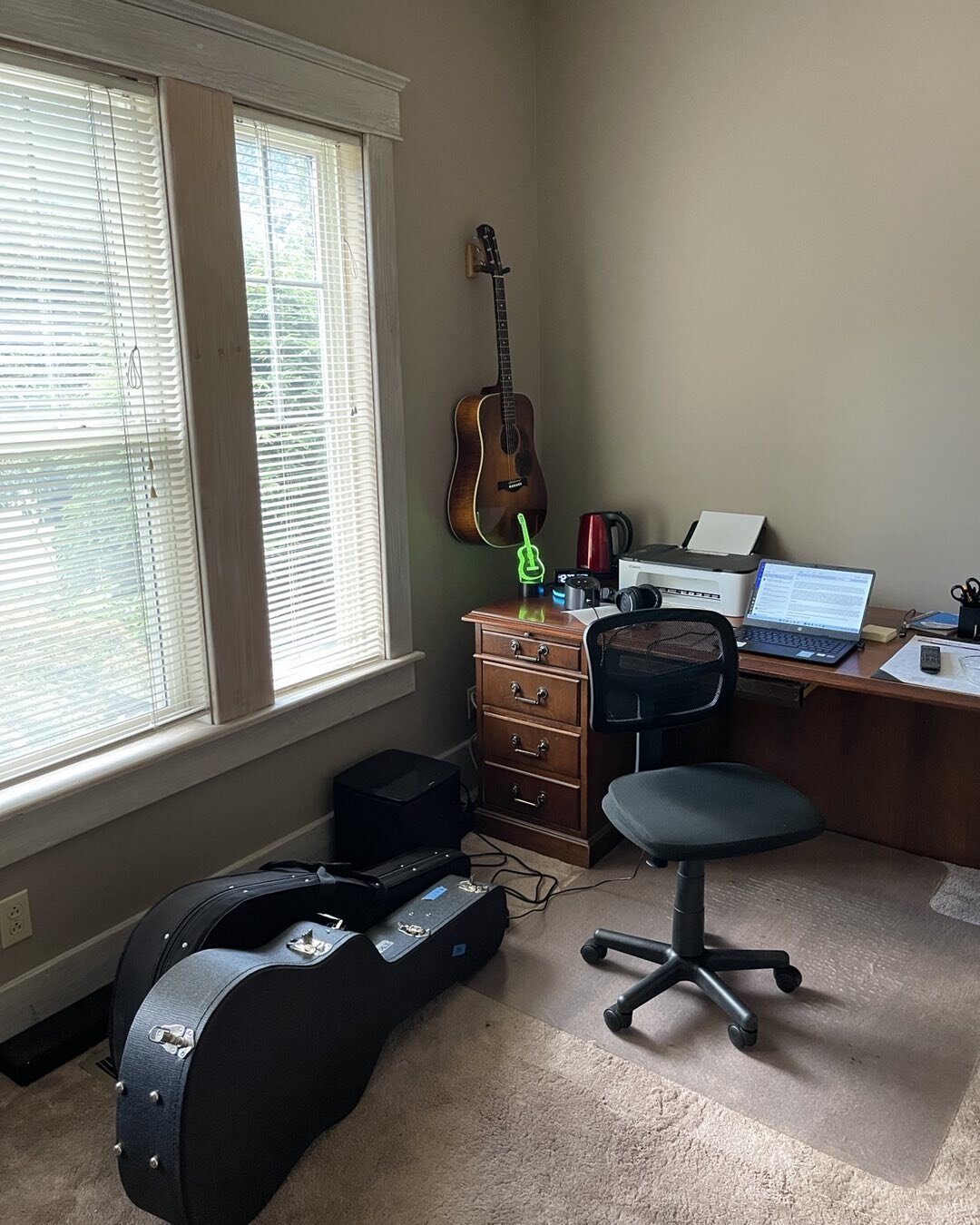 Back in my office on music row! Delighted to be back in! #productive #musicrow #guitar #parlor #bestbuiltsongs