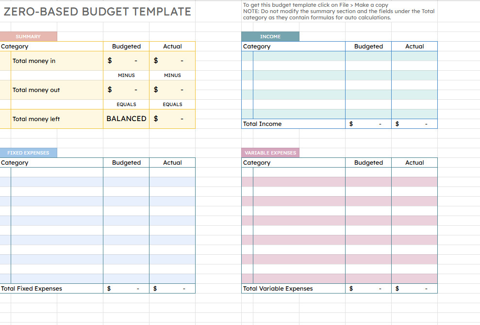Free Budget Template