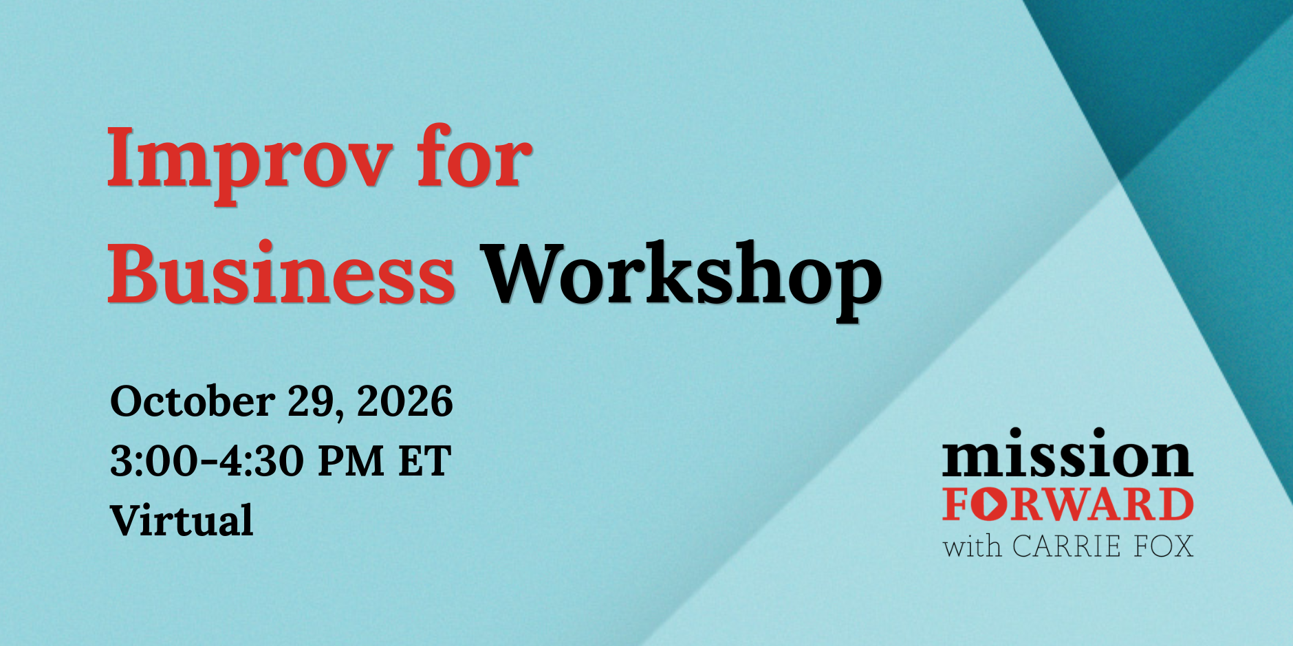 Improv for Business Workshop