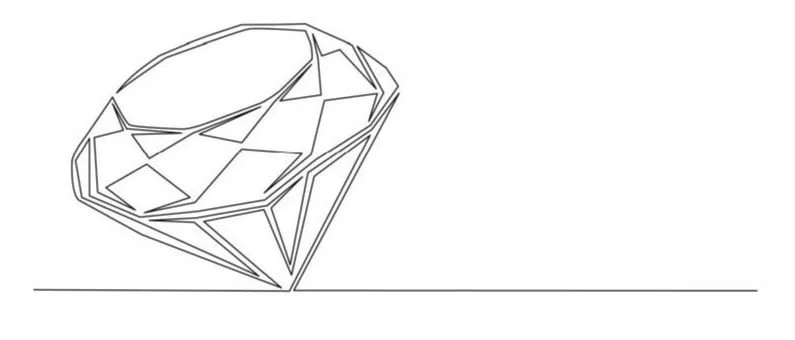 a line drawing of a diamond