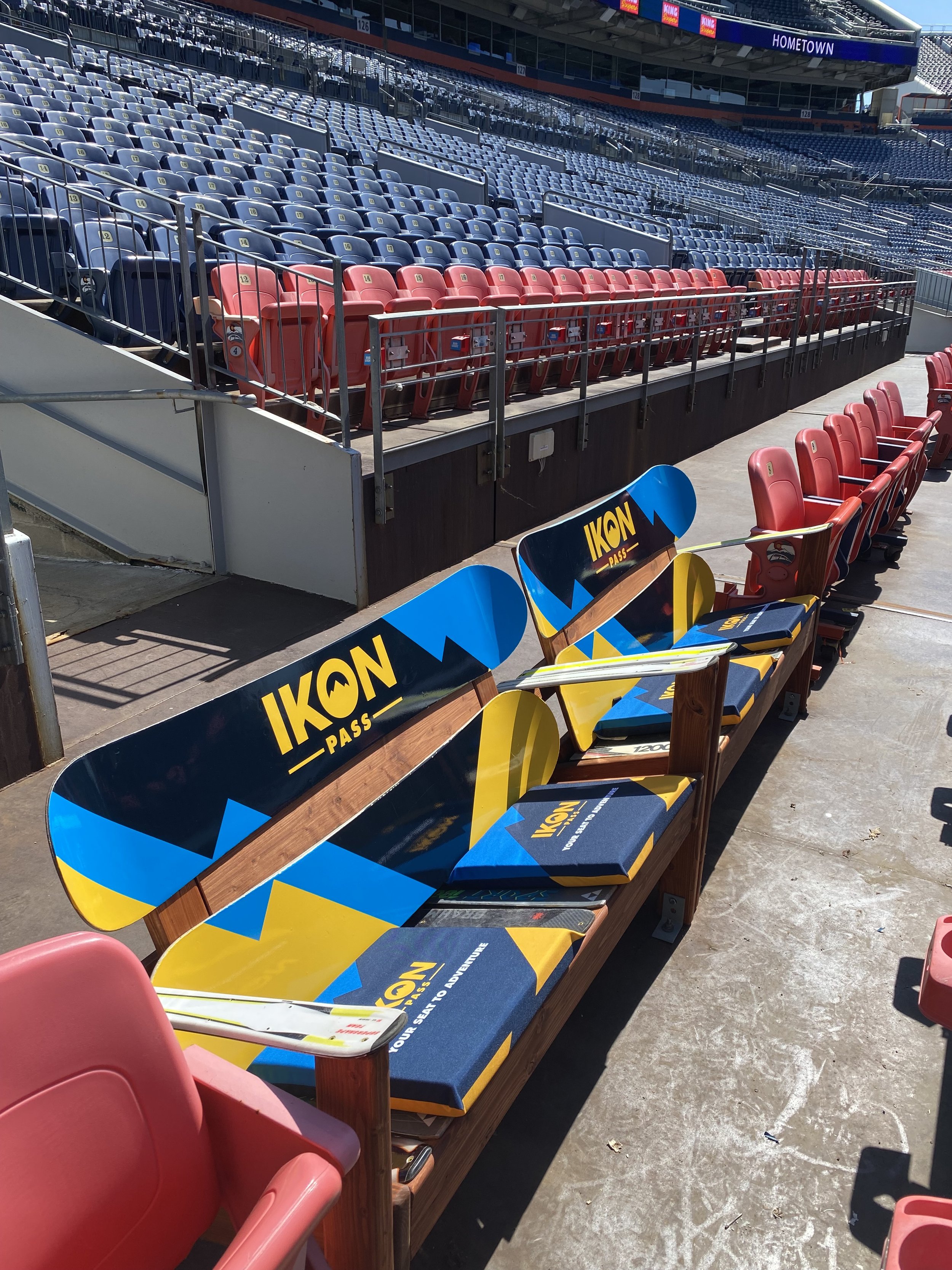 Custom Snowboard/Ski Benches at Mile High Stadium