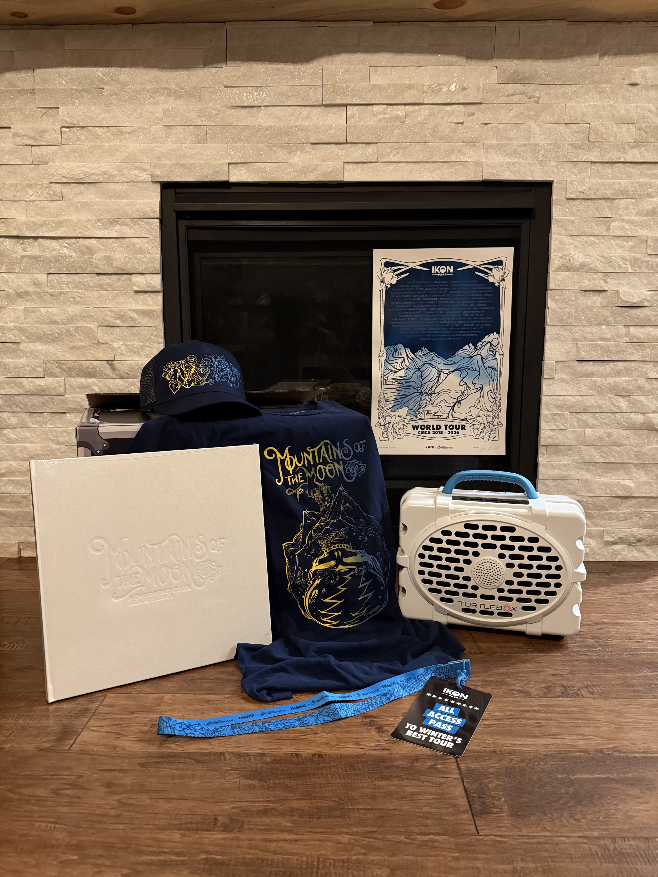 24/25 Season: Custom Turtlebox, Shirt, Hat, Poster, Lanyard and Mountains of the Moon book - Collab with Benchetler