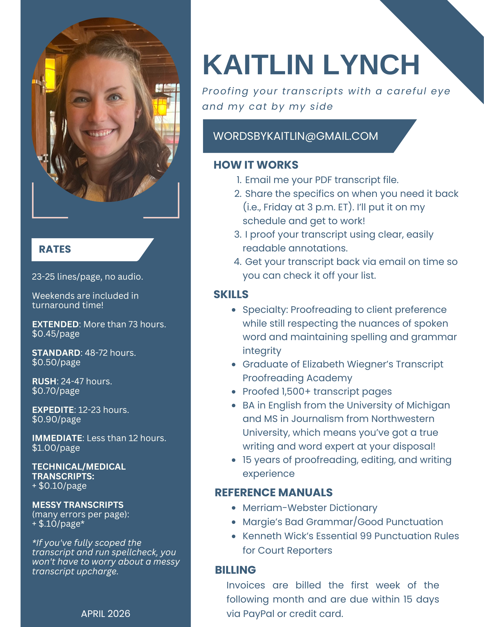 Kaitlin's rate sheet as of April 2026