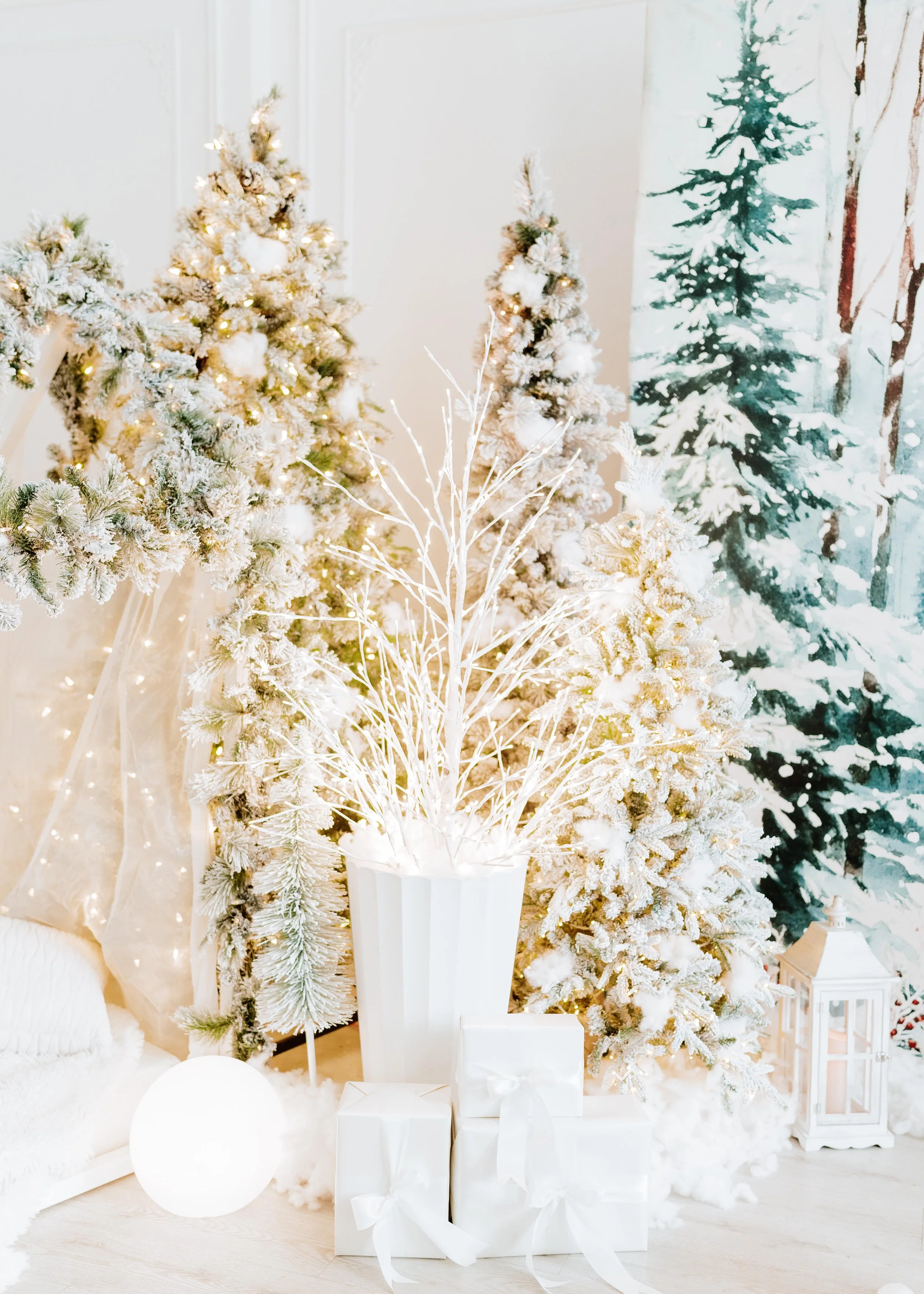 Frosted Forest Dreams - Available Oct 17-Dec 31, in front of the French moulding wall. 
