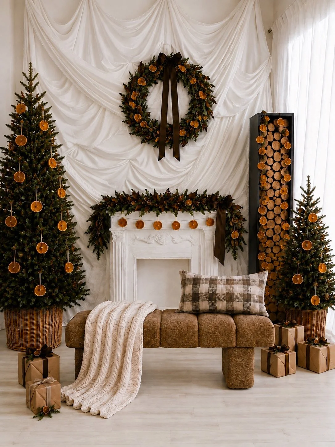 The Orange Grove- Available Oct 17-Dec 31, beside the small window. AI Concept, final Setup May Vary.