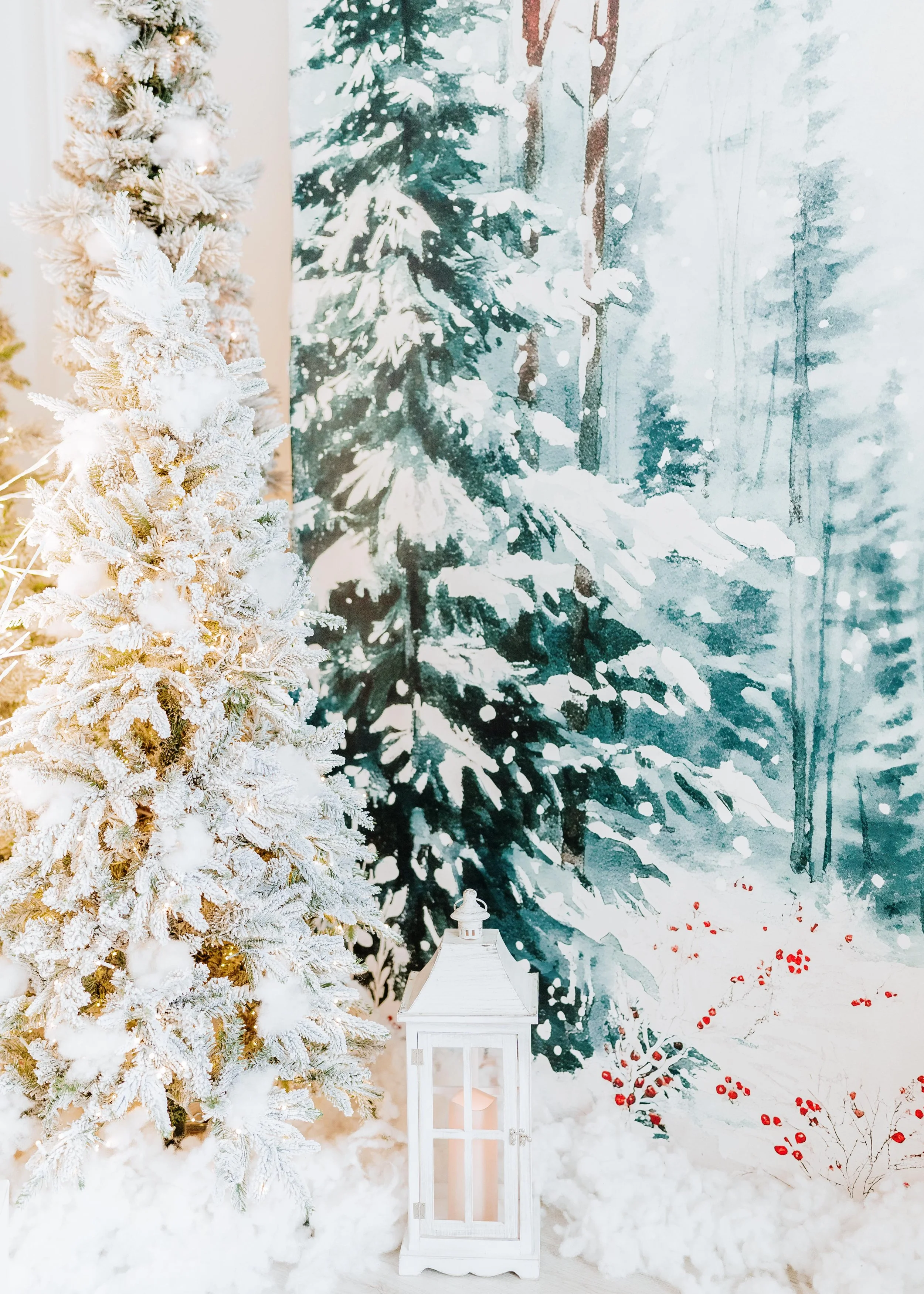 Frosted Forest Dreams - Available Oct 17-Dec 31, in front of the French moulding wall. 