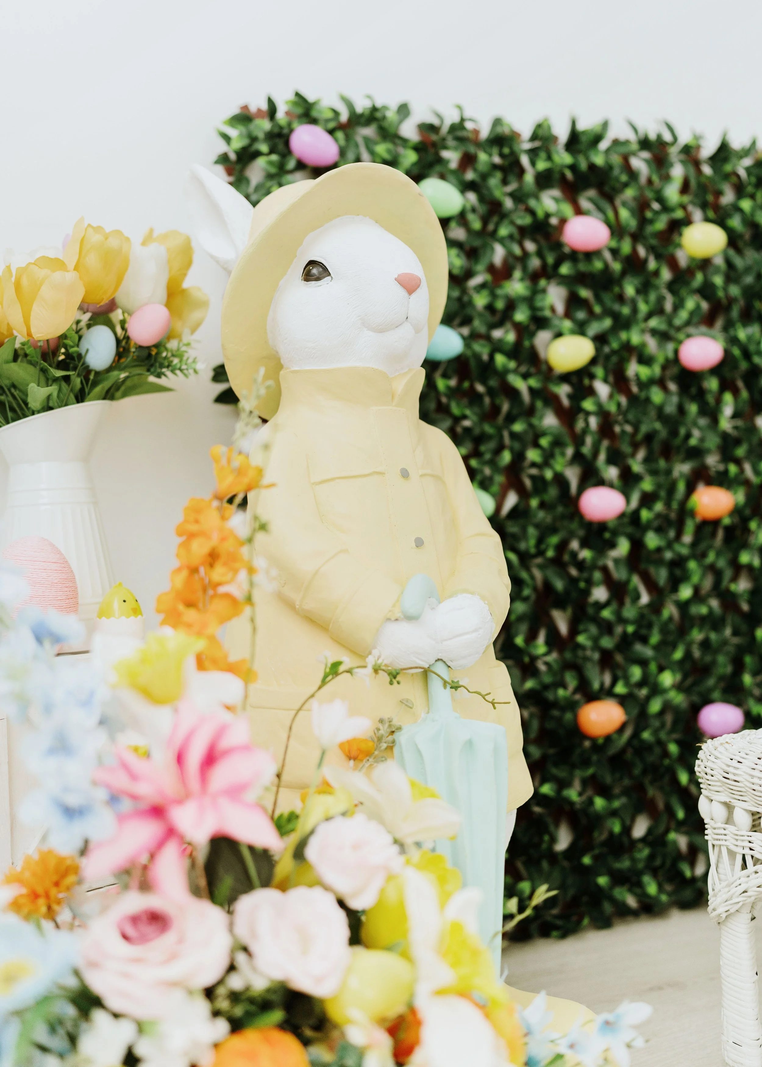 Easter setup available Feb 21 – April 7. Located beside the small window.