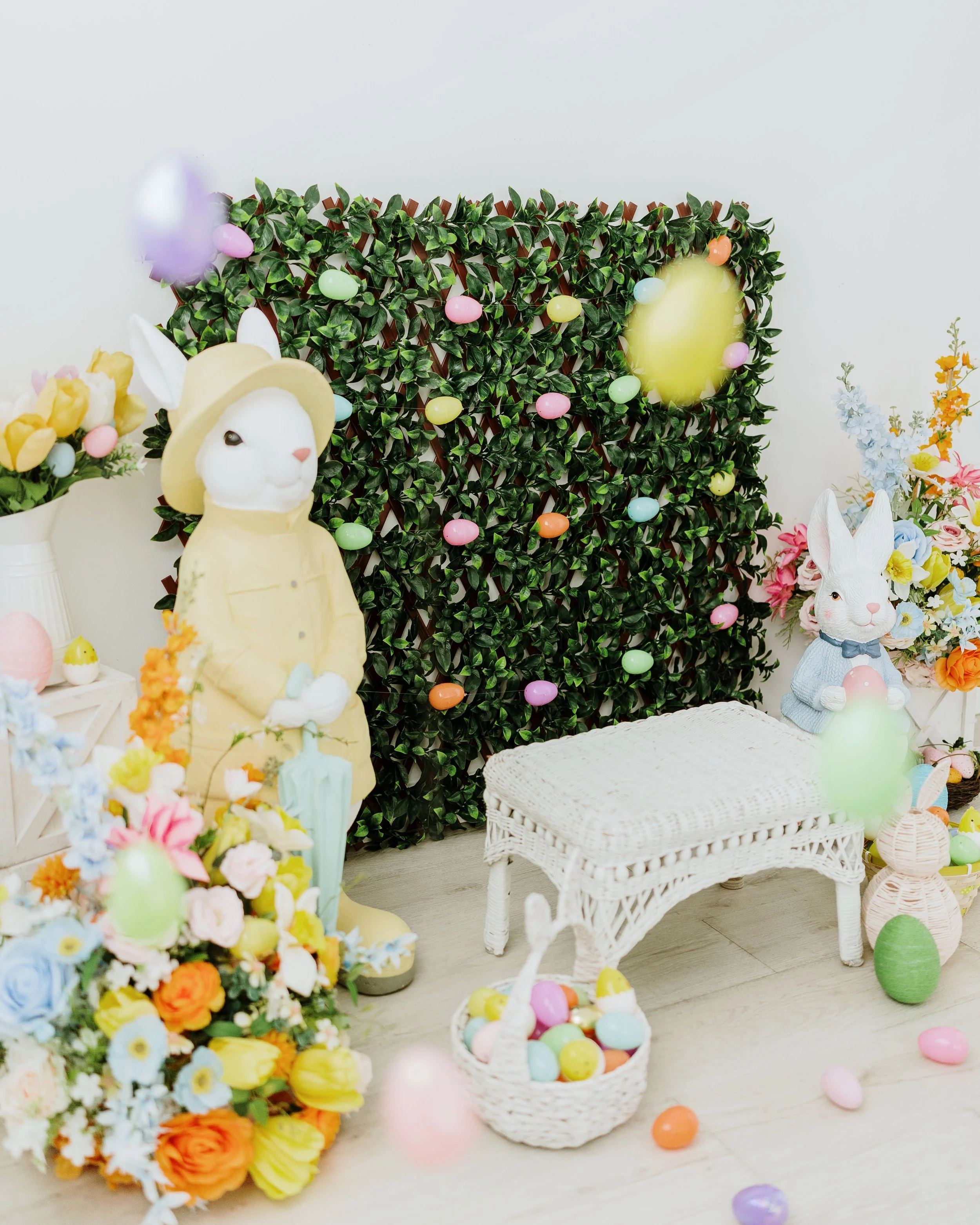 Easter setup available Feb 21 – April 7. Located beside the small window.
