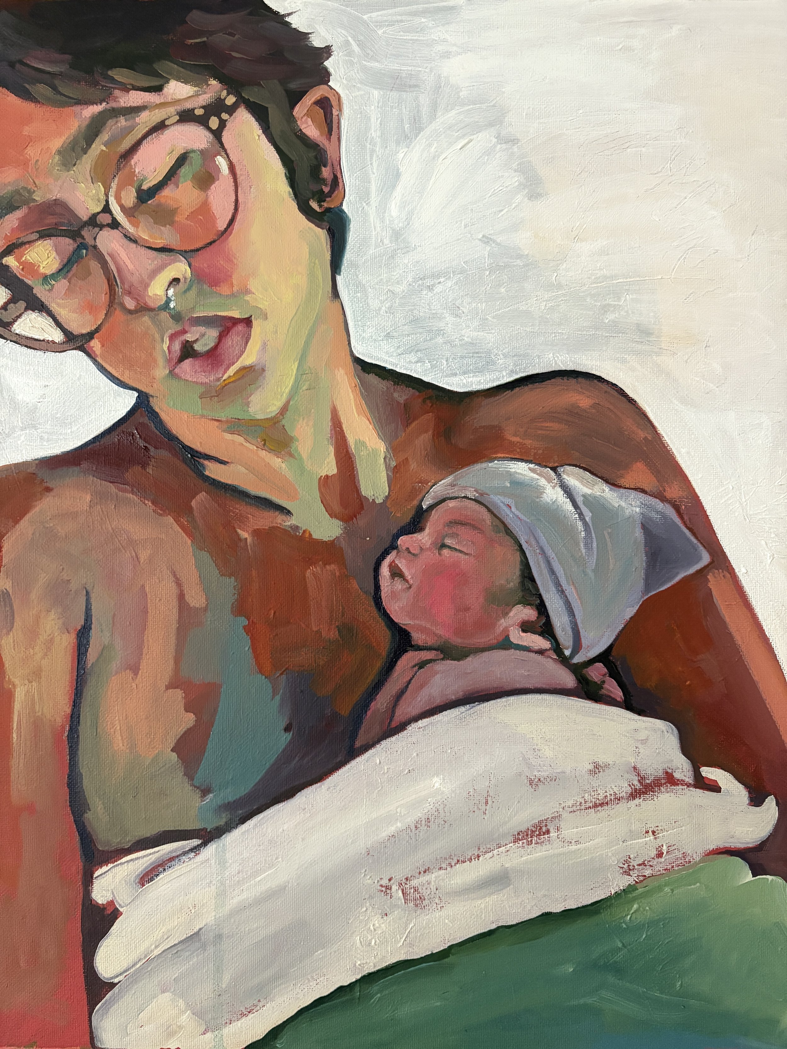 "Brand New Baby" 18x24Inch Oil on Canvas $950