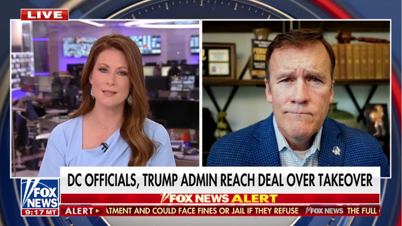 August 2025: Rob with Molly Line on this Fox News Alert regarding the federal takeover of D.C. police and the systemic crisis in policing.