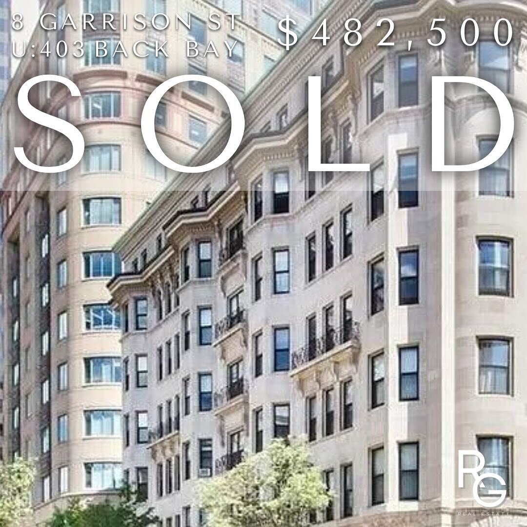 SOLD &amp; CLOSED! $482,500
8 Garrison Street | Unit 403 
Back Bay 

Congratulations to my buyers, negotiated 3% off the list price in one of the most sought after neighborhoods in the United States. Offer to close in just 23 days. 

MLS#: 73193015
&