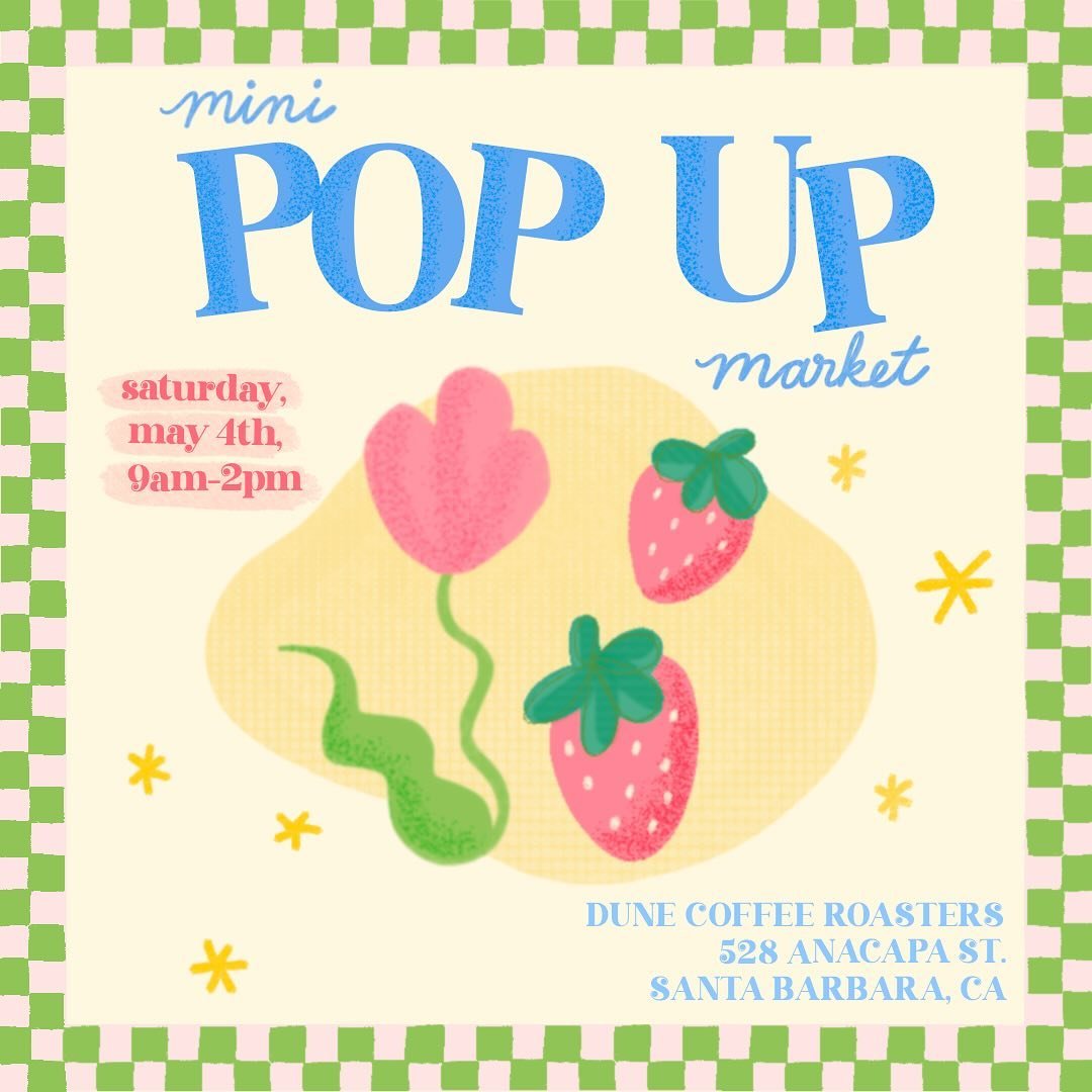 MAY your days be filled with sunshine, flowers, coffee, and delightful finds at our mini pop-up market @dunecoffee on May 4th from 9 am-2 pm. Swipe to see a glimpse of the amazing women-owned businesses that will be poppin&rsquo; up!

cute flyer by @