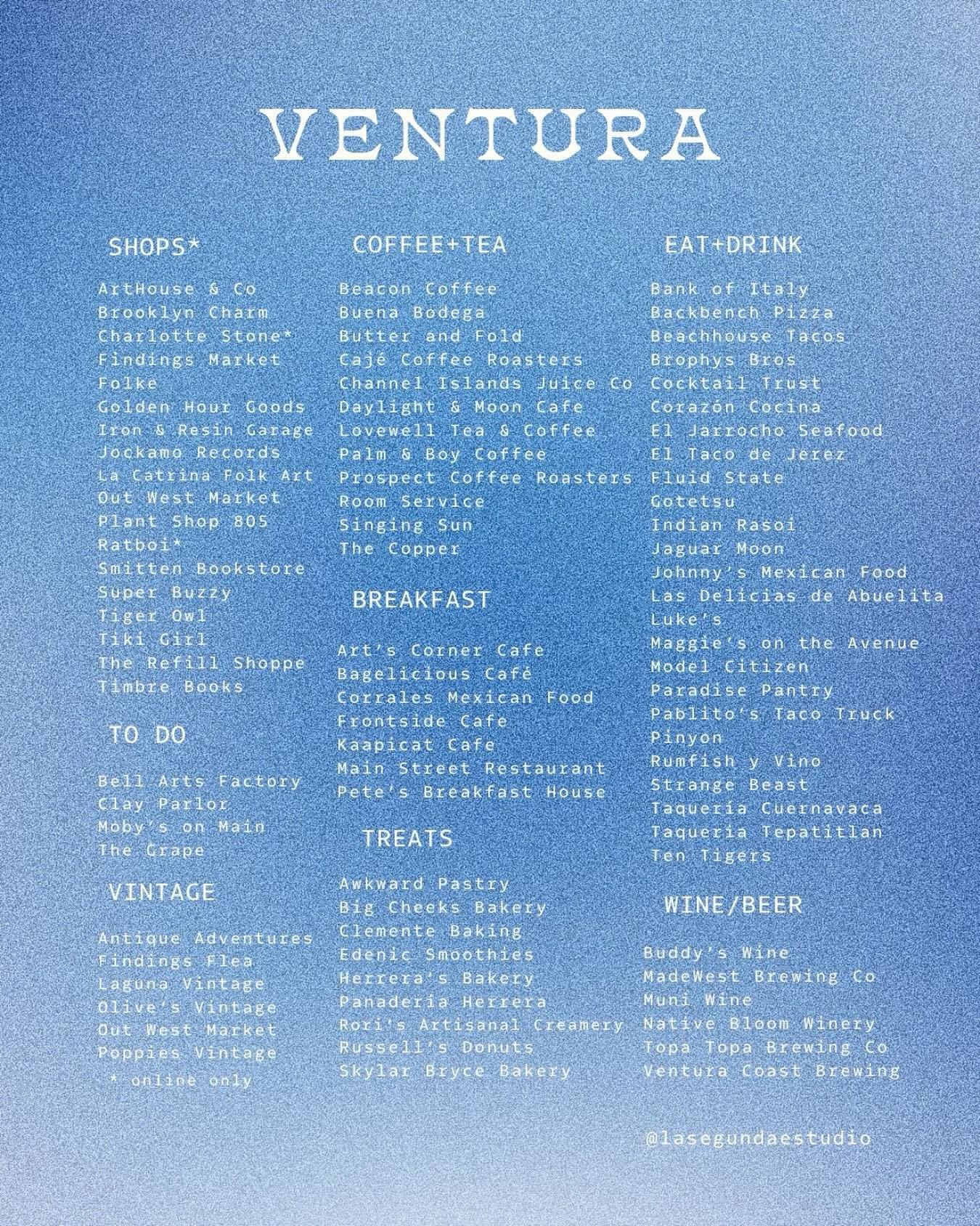 made this ventura guide a while back&hellip; major update just dropped 💥

ventura stays evolving! so many new spots to check out.
not just what&rsquo;s trending, but what&rsquo;s rooted in community &amp; aligned with your values 💫

my personal fav