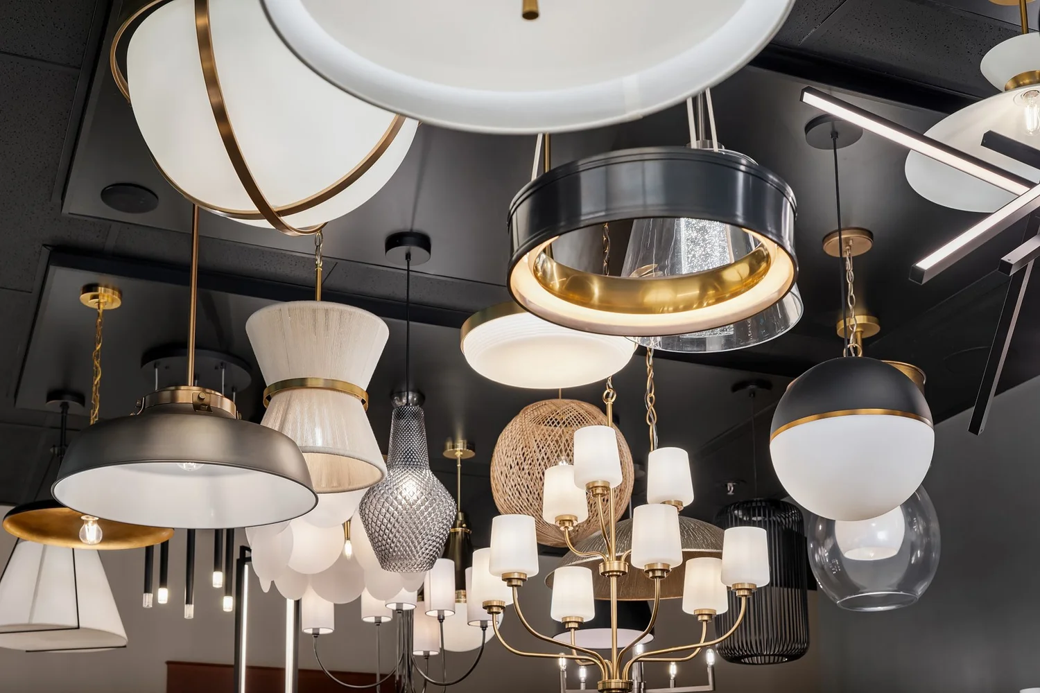 A selection of pendant lighting fixtures