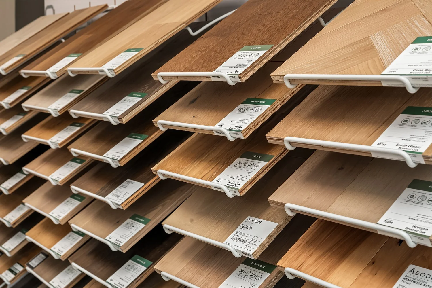 Hardwood flooring samples