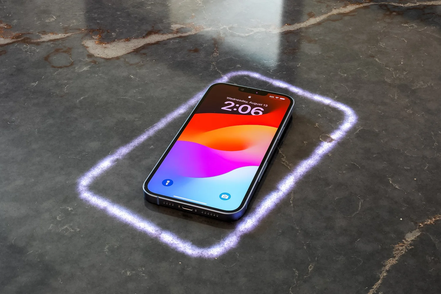 Countertop display with an integrated phone charger
