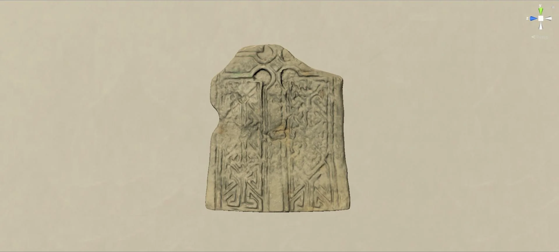 Pictish Cross Slab Fragment Front 01.JPG