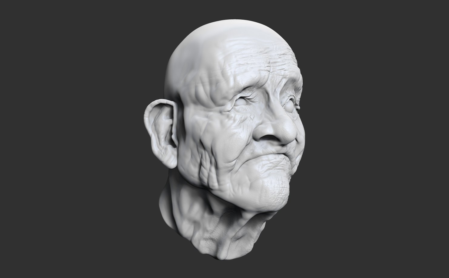 Elderly Man Head - Render Shot 02