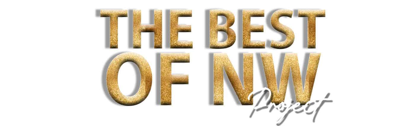 A logo with text that says "THE BEST OF NYC Project" in bold, textured gold and white fonts on a black background.