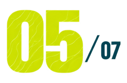 Large yellow-green number '05' with a dark teal '/07' to the right.