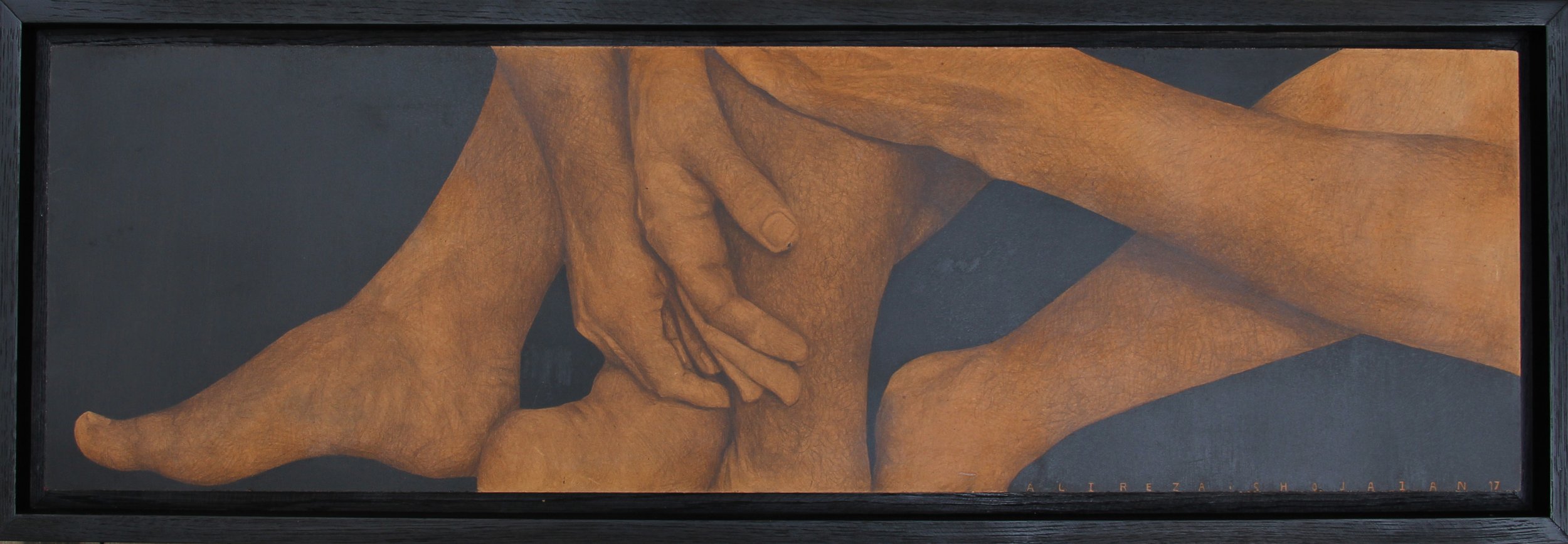 Acrylic and Color Pencil on Wood 30 x 100 cm