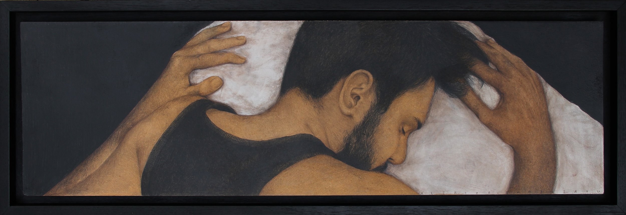 Acrylic and Color Pencil on Wood 30 x 100 cm