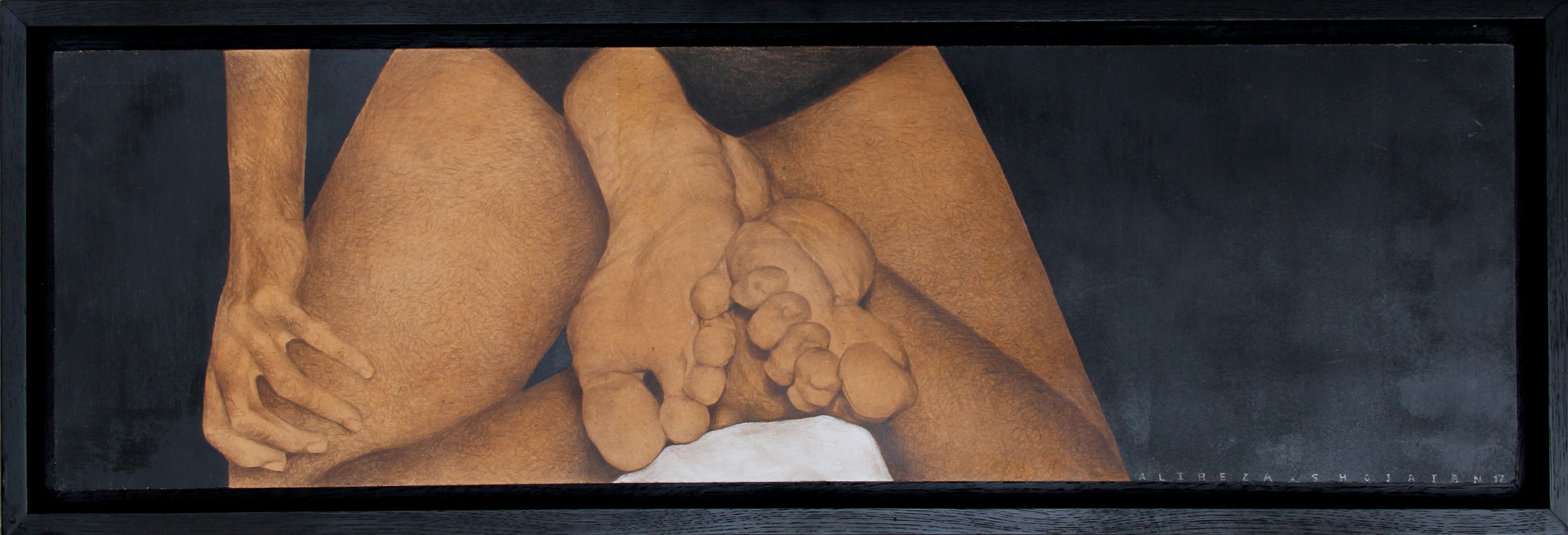 Acrylic and Color Pencil on Wood 30 x 100 cm