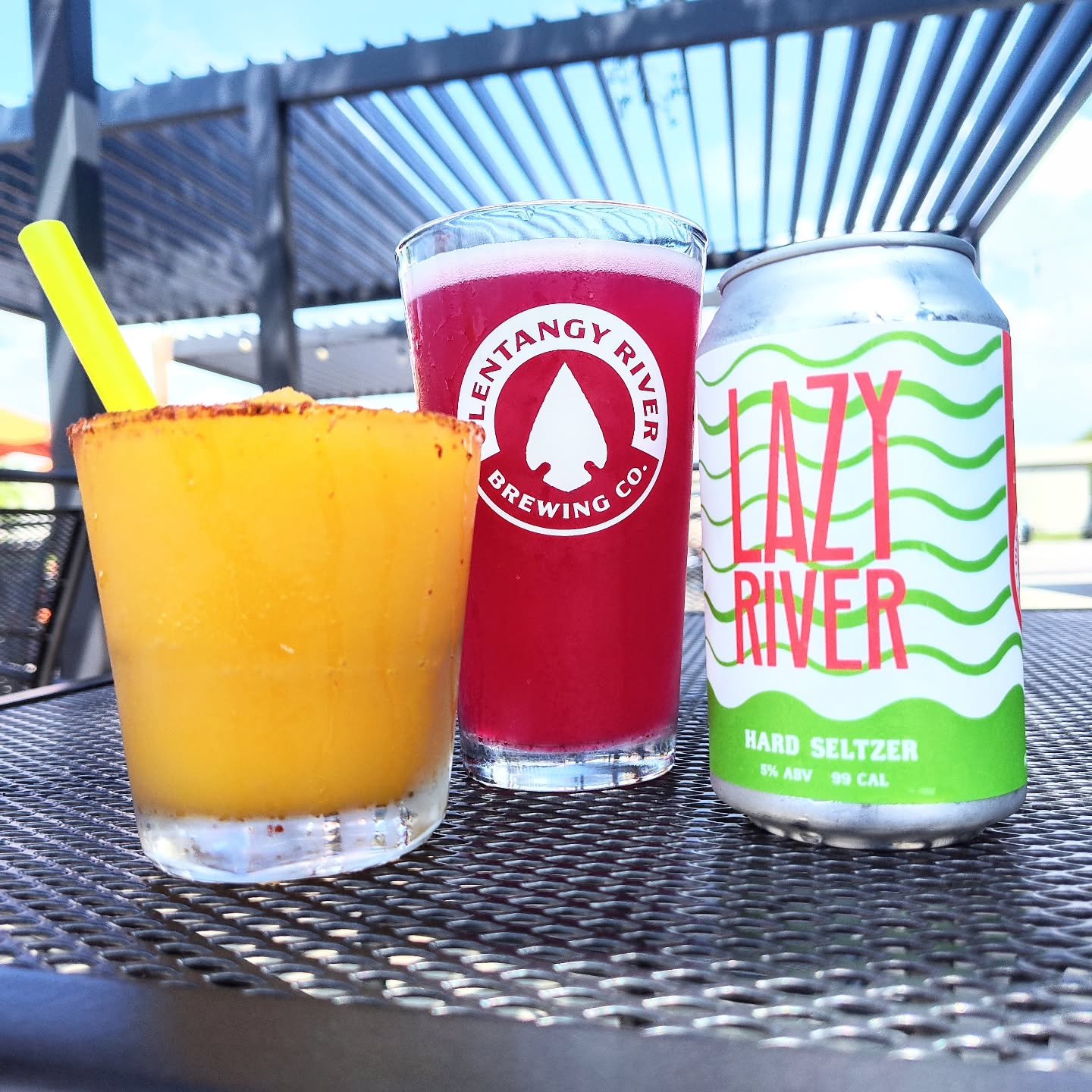 Join us today at 2pm for our official patio launch! We will have special releases, alcoholic slushees, and $1 off all hard seltzers. Come enjoy the shade under our new pergolas, or catch some sun at the tables around them! It's going to be a beautifu