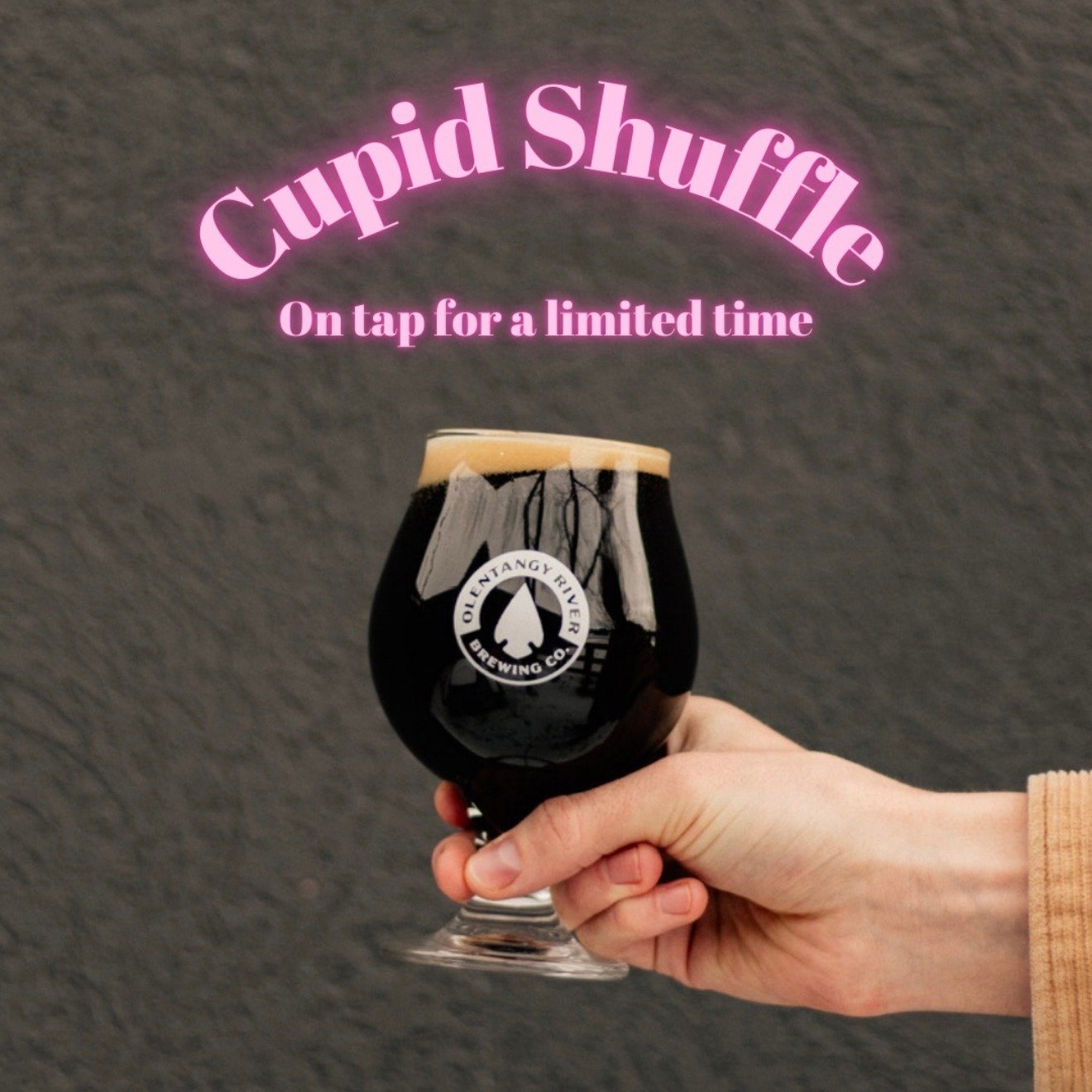 Tomorrow we are having our yearly release of Cupid Shuffle!

Our classic coffee stout, flavored with white chocolate and blueberries is a sweet twist on one of our favorites. This will only be around for a very limited time, so come in while supplies