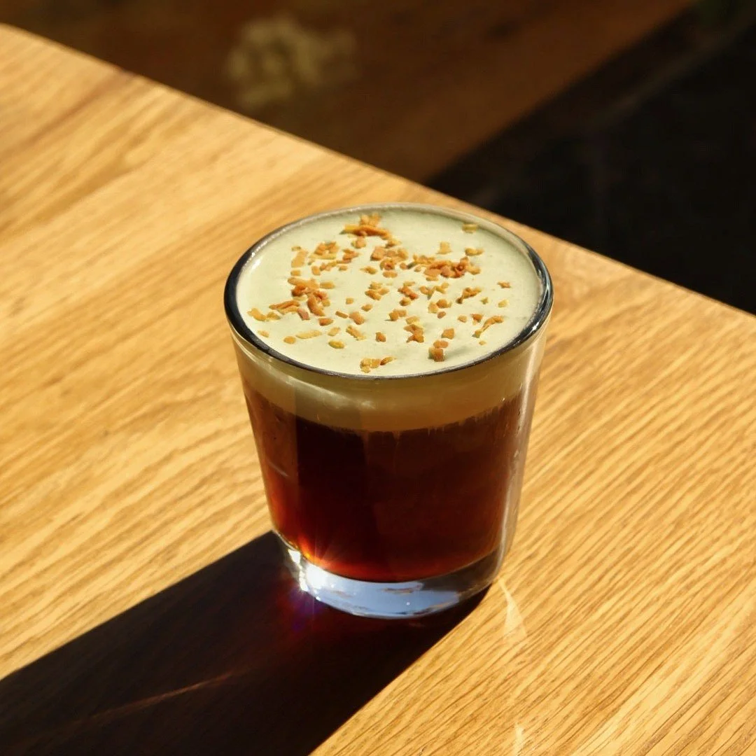 ~Summer Specials have landed~ 

~ Pandan Sesame Cold Foam 
Featuring Pandan (known as the vanilla of the East), honey, and a touch of sesame, this cold foam is a delicious as it is unique. A dusting of toasted coconut brings it all together! 

~ Froz