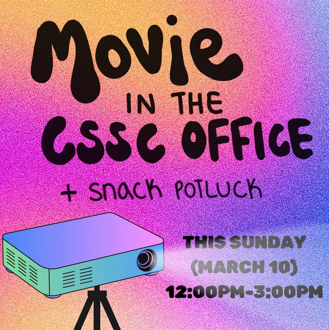 Bummed about Orford being canceled? So are we, BUT in its place, we thought we&rsquo;d host a cozy little movie viewing / snack-potluck in our club office!
2020 rue Mackay, room P103.

Bring snacks to share, bring your friends and even some blankets 