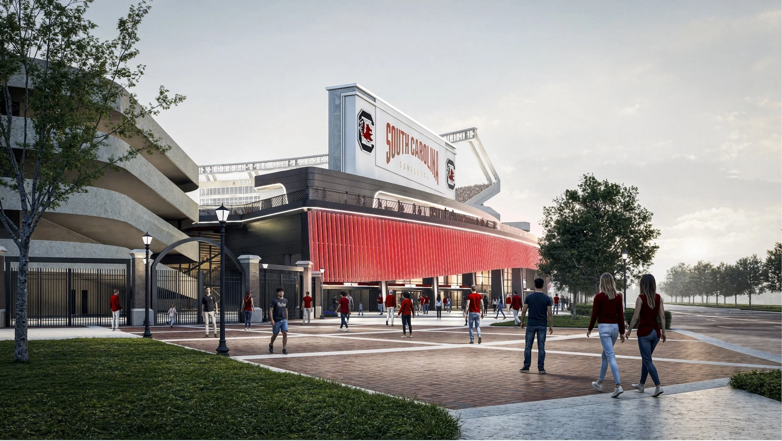 Populous rendering of new stadium project with VS1 curtain wall