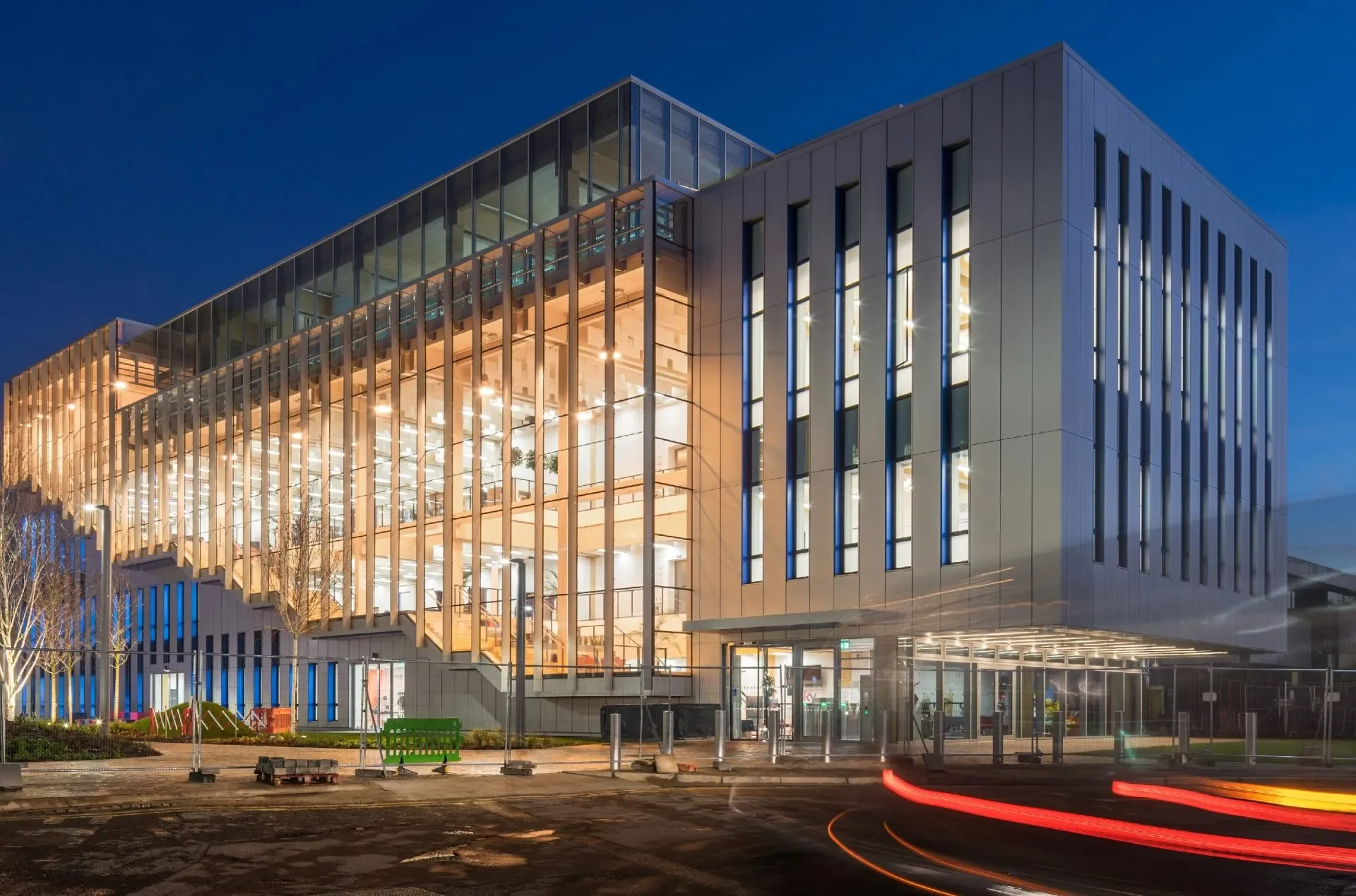 BREEAM Excellent certified mass timber building SKY UK HQ with VS1 facade