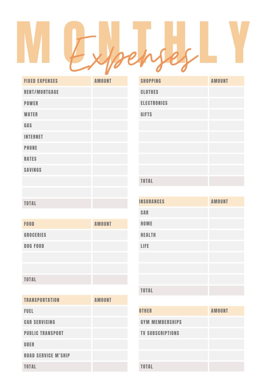 BEGINNER'S BUDGETING TEMPLATE