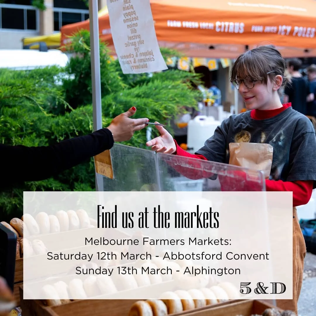 Can't get to one of our stores for your bagel fix? You can find us at the @melbournefarmersmarkets this weekend!
Saturday 12th March - Abbotsford Convent, 8am to 1pm
Sunday 13th March - Alphington, 9am to 1pm
See you there!