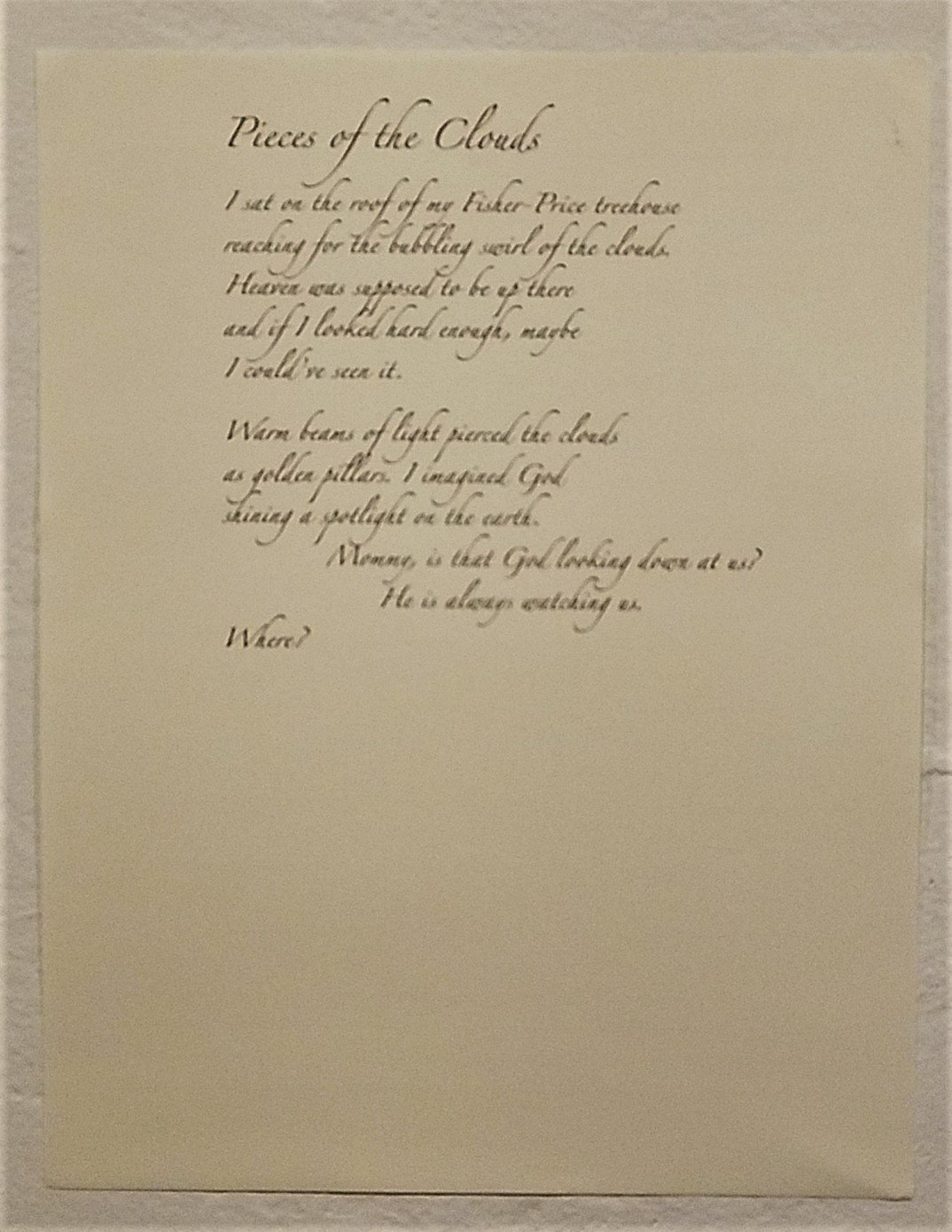 Pieces of the Clouds
ekphrastic poem paired with painting