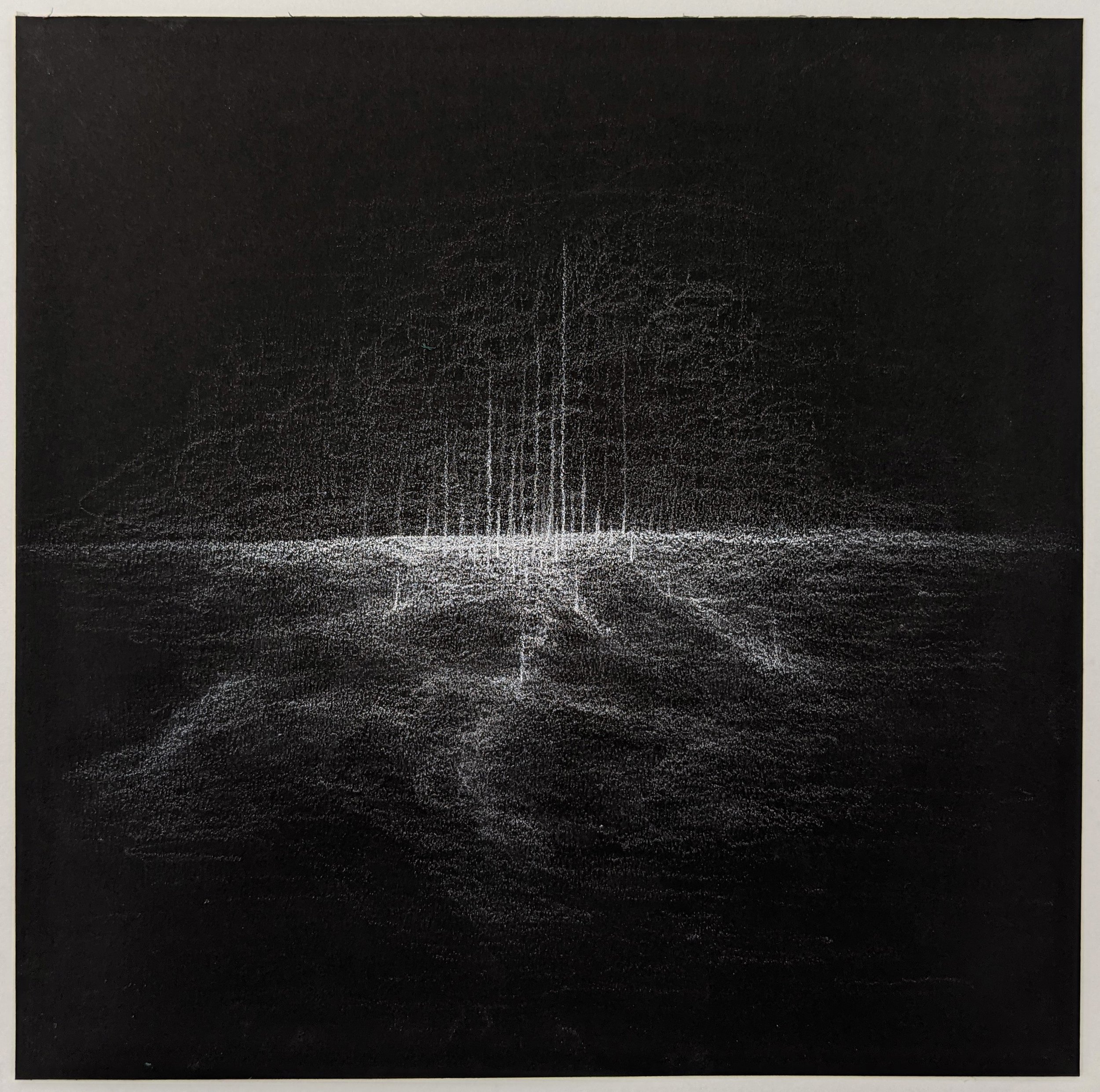 underworld landscape, 2021
charcoal and burnishing pencil on paper
8" x 8"